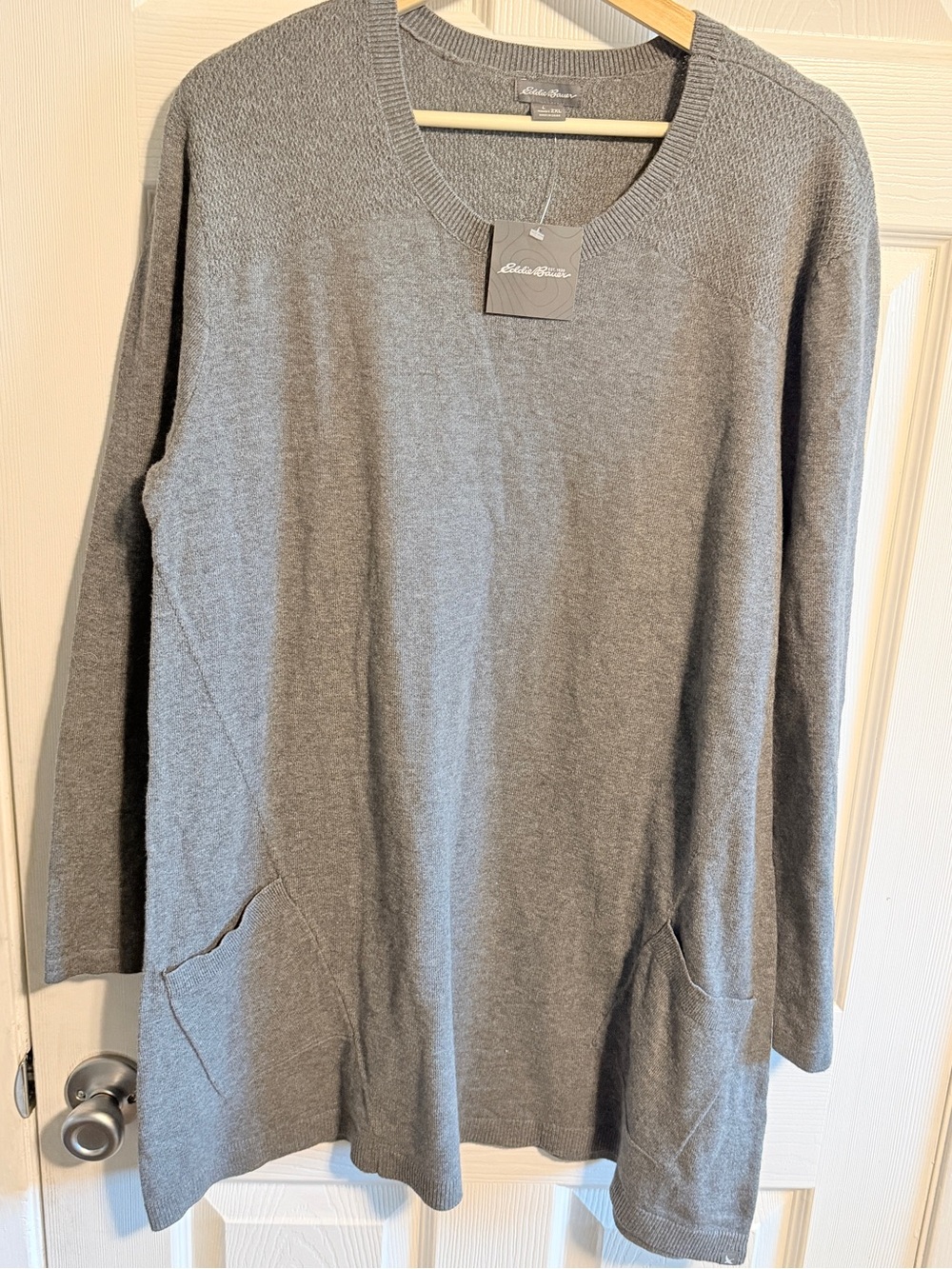 Eddie Bauer Heather Gray Knit Crewneck Sweater XXL